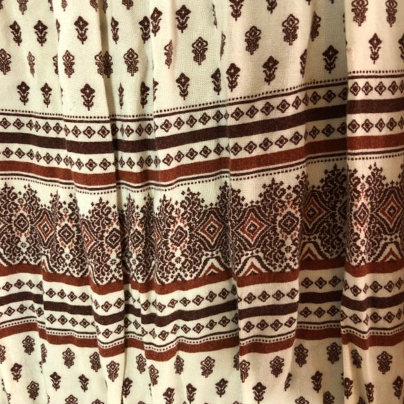 Brown & White Aztec Print Maxi Dress SZ L - Picture 5 of 6